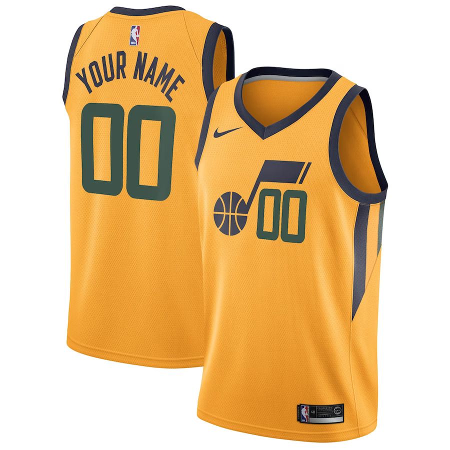 Men Utah Jazz Nike Gold Swingman Custom NBA Jersey->utah jazz->NBA Jersey